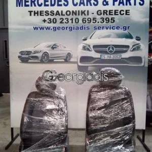 MERCEDES ΚΑΘΙΣΜΑΤΑ ΕΜΠΡΟΣ ΠΙΣΩ C-CLASS (W203) LIFT AVANTGARDE (ΜΙΣΟ ΔΕΡΜΑ-ΜΙΣΟ ΥΦΑΣΜΑ) ΜΑΥΡΟ